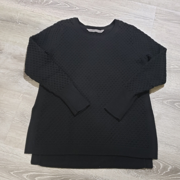 Athleta Sweater Black Honeycomb Sweater - Picture 2 of 5